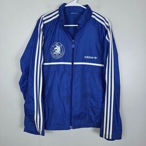 Vintage 1989 Boston Marathon Adidas Dash Windbreaker BAA Jacket Mens Blue